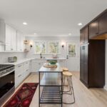 3 wall kitchen with island